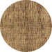 Round Abstract Brown Modern Rug, abs4609brn