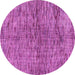 Round Machine Washable Abstract Pink Modern Rug, wshabs4609pnk