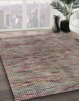 Machine Washable Abstract Dark Brown Rug in a Family Room, wshabs4609
