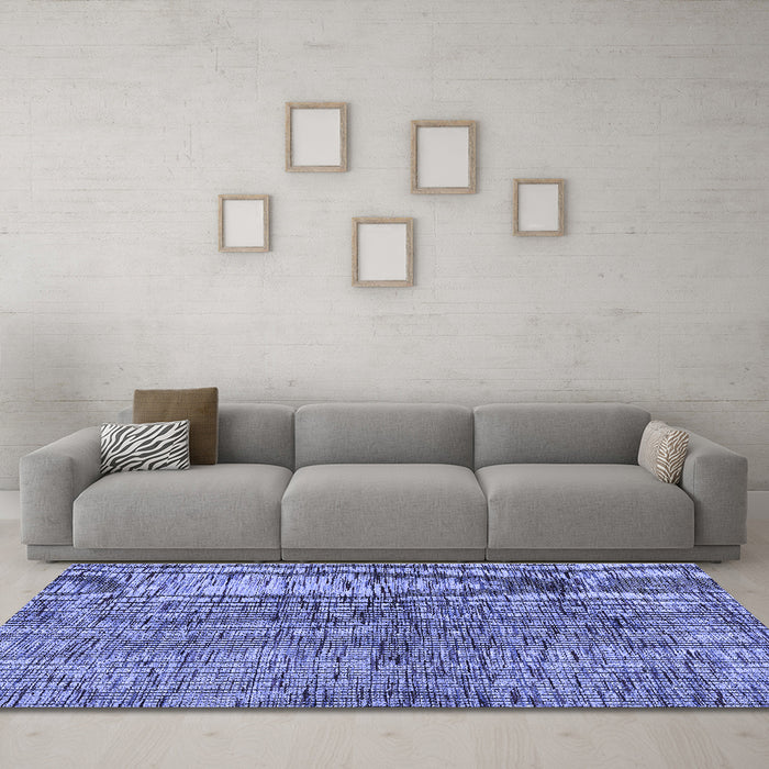 Machine Washable Abstract Blue Modern Rug in a Living Room, wshabs4609blu