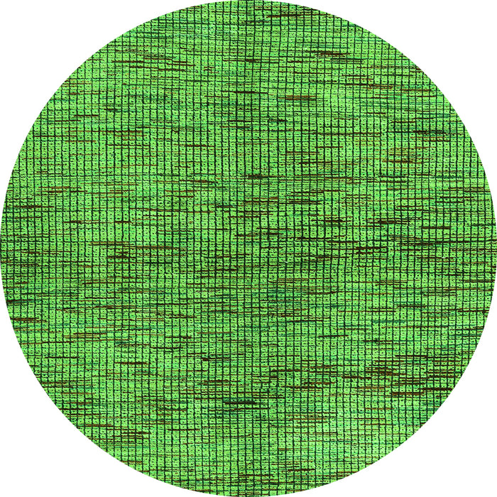 Round Abstract Green Modern Rug, abs4609grn