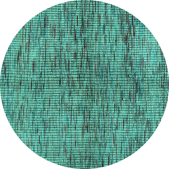 Round Abstract Turquoise Modern Rug, abs4609turq