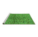 Sideview of Machine Washable Abstract Green Modern Area Rugs, wshabs4609grn