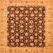 Square Machine Washable Oriental Orange Traditional Area Rugs, wshabs460org