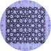 Round Machine Washable Oriental Blue Traditional Rug, wshabs460blu