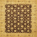 Square Abstract Saddle Brown Oriental Rug, abs460