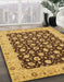 Abstract Saddle Brown Oriental Rug in Family Room, abs460