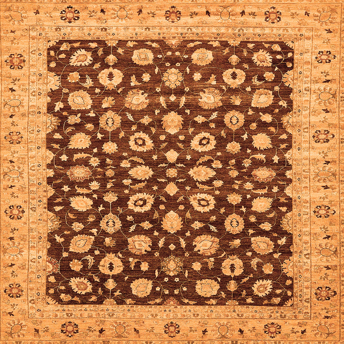 Square Oriental Orange Traditional Rug, abs460org