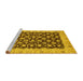 Sideview of Machine Washable Oriental Yellow Traditional Rug, wshabs460yw