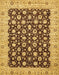 Machine Washable Abstract Saddle Brown Rug, wshabs460