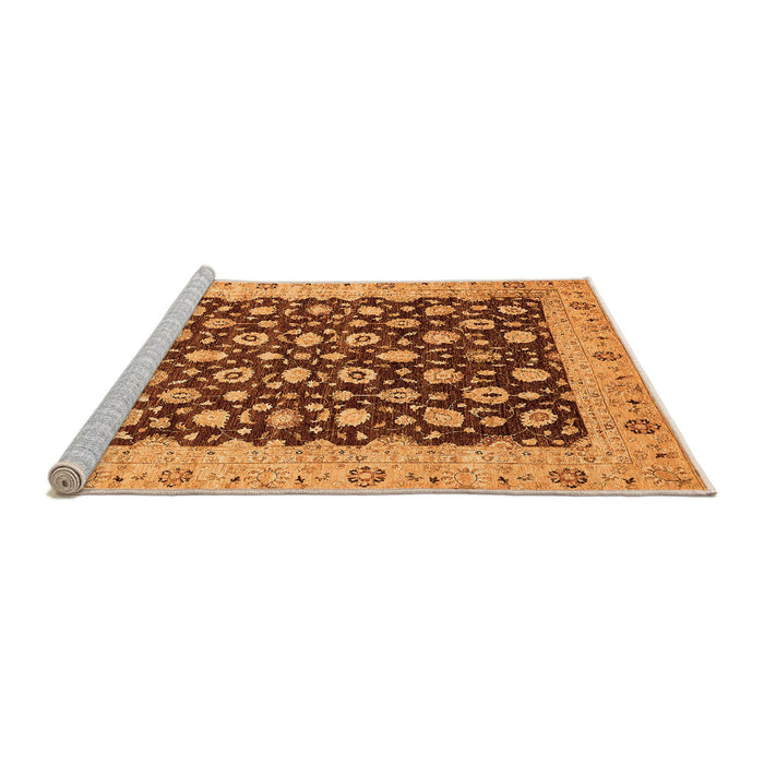 Sideview of Machine Washable Oriental Orange Traditional Area Rugs, wshabs460org