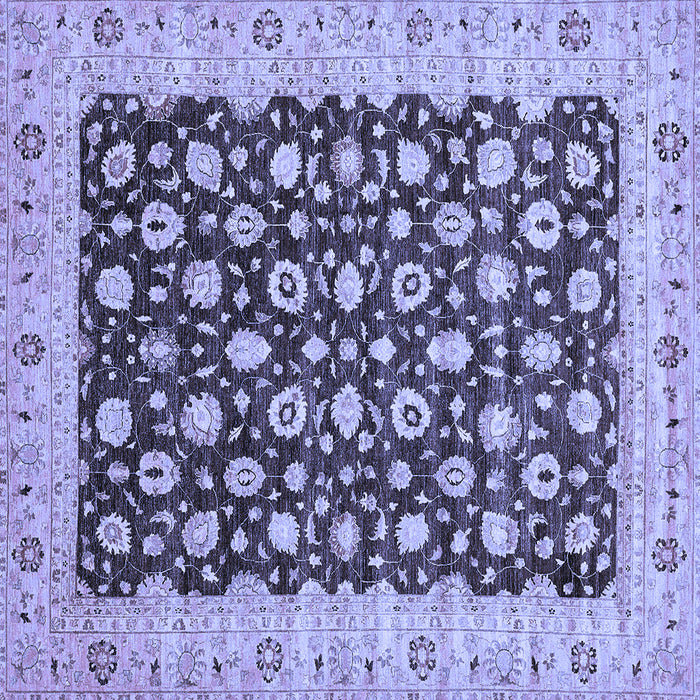 Square Machine Washable Oriental Blue Traditional Rug, wshabs460blu