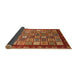 Sideview of Abstract Red Modern Rug, abs461