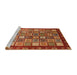 Sideview of Machine Washable Abstract Red Rug, wshabs461