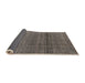 Sideview of Abstract Charcoal Black Modern Rug, abs4610