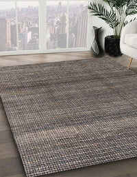 Abstract Charcoal Black Modern Rug, abs4610