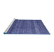 Sideview of Machine Washable Abstract Blue Modern Rug, wshabs4610blu