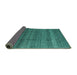 Sideview of Abstract Turquoise Modern Rug, abs4610turq