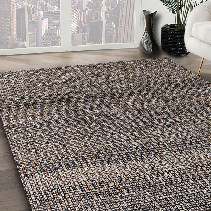 Abstract Charcoal Black Modern Rug in Family Room, abs4610