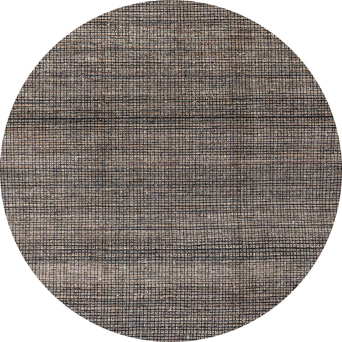 Round Abstract Charcoal Black Modern Rug, abs4610