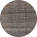 Round Abstract Charcoal Black Modern Rug, abs4610