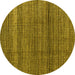 Round Machine Washable Abstract Yellow Modern Rug, wshabs4610yw