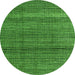 Round Machine Washable Abstract Green Modern Area Rugs, wshabs4610grn