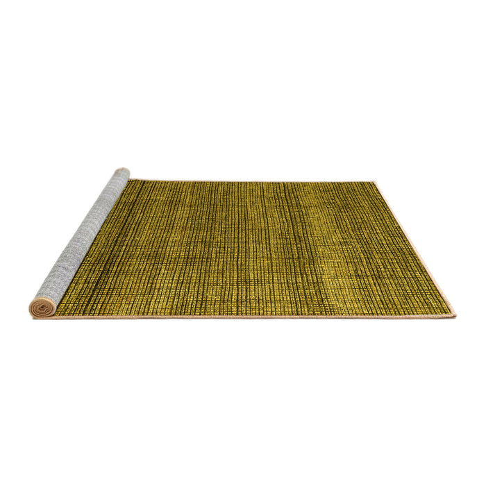 Sideview of Machine Washable Abstract Yellow Modern Rug, wshabs4610yw