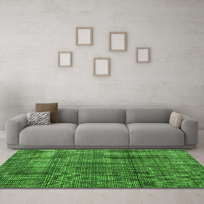 Machine Washable Abstract Green Modern Area Rugs in a Living Room,, wshabs4610grn