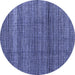 Round Abstract Blue Modern Rug, abs4610blu