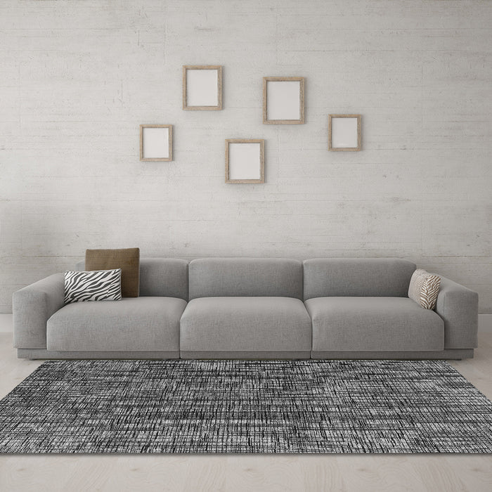 Machine Washable Abstract Gray Modern Rug in a Living Room,, wshabs4611gry