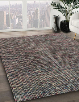Machine Washable Abstract Burgundy Brown Rug in a Family Room, wshabs4611