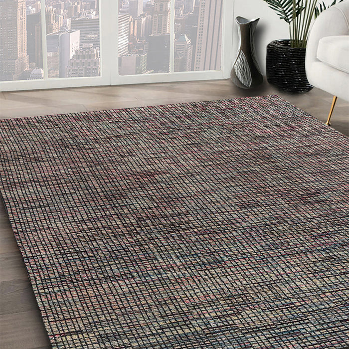 Machine Washable Abstract Burgundy Brown Rug in a Family Room, wshabs4611