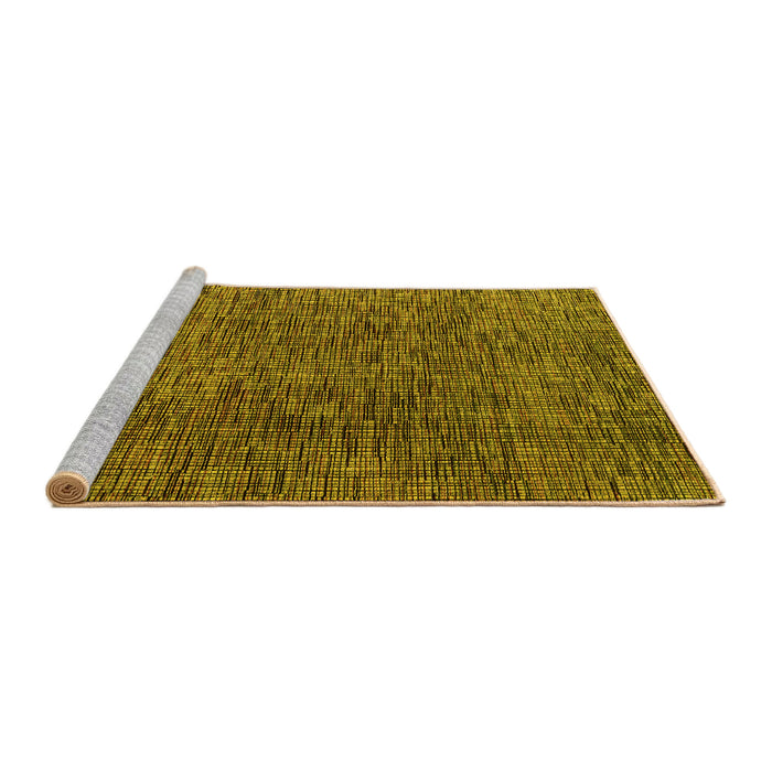 Sideview of Machine Washable Abstract Yellow Modern Rug, wshabs4611yw