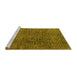 Sideview of Machine Washable Abstract Yellow Modern Rug, wshabs4611yw