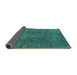 Sideview of Abstract Turquoise Modern Rug, abs4611turq