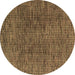 Round Abstract Brown Modern Rug, abs4611brn