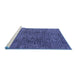 Sideview of Machine Washable Abstract Blue Modern Rug, wshabs4611blu