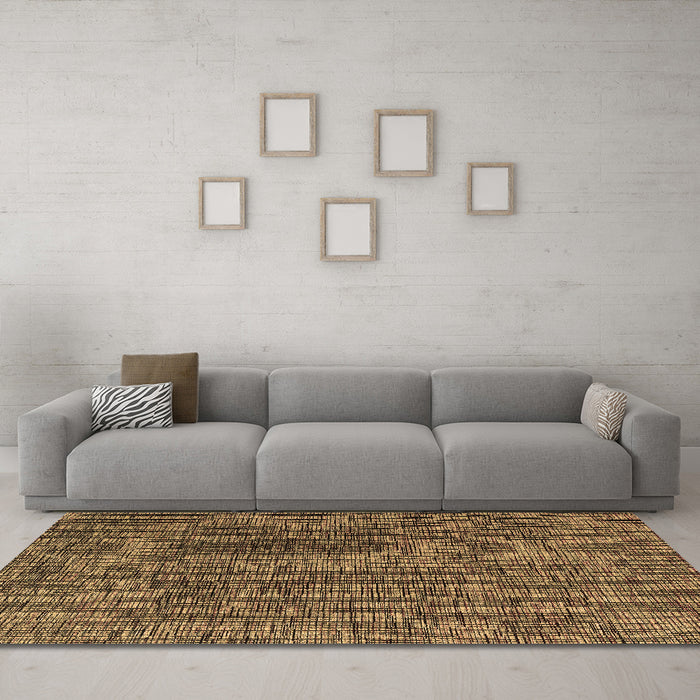 Machine Washable Abstract Brown Modern Rug in a Living Room,, wshabs4611brn