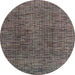 Round Abstract Burgundy Brown Modern Rug, abs4611