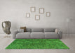 Machine Washable Abstract Green Modern Area Rugs in a Living Room,, wshabs4611grn