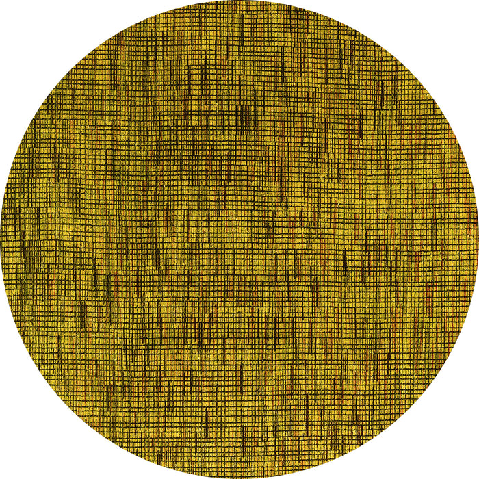 Round Abstract Yellow Modern Rug, abs4611yw