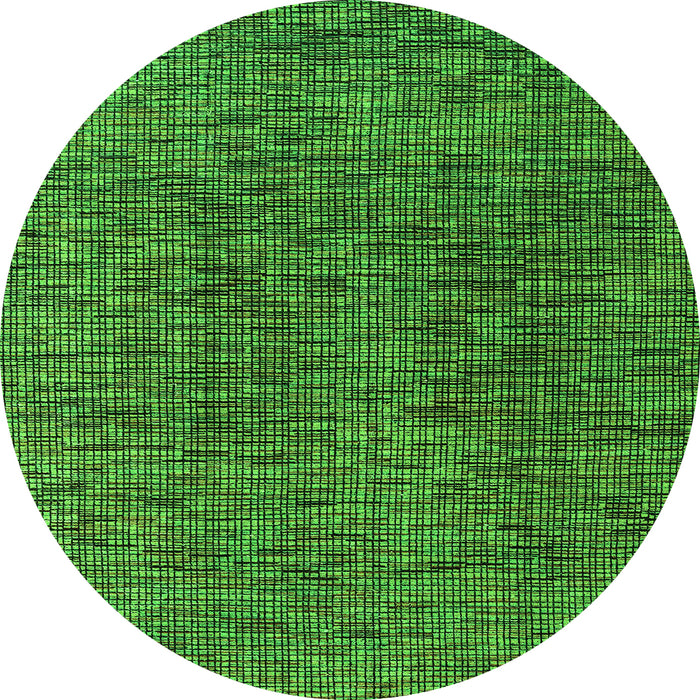 Round Machine Washable Abstract Green Modern Area Rugs, wshabs4611grn