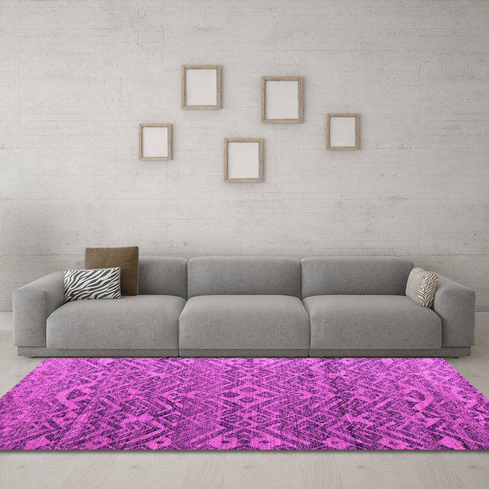 Machine Washable Abstract Pink Modern Rug in a Living Room, wshabs4612pnk