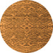 Round Machine Washable Abstract Orange Modern Area Rugs, wshabs4612org