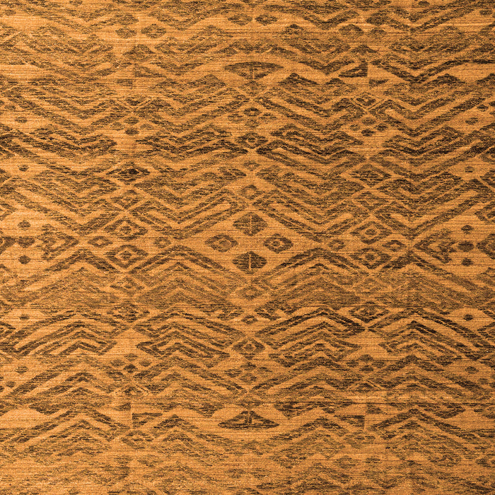 Square Machine Washable Abstract Orange Modern Area Rugs, wshabs4612org