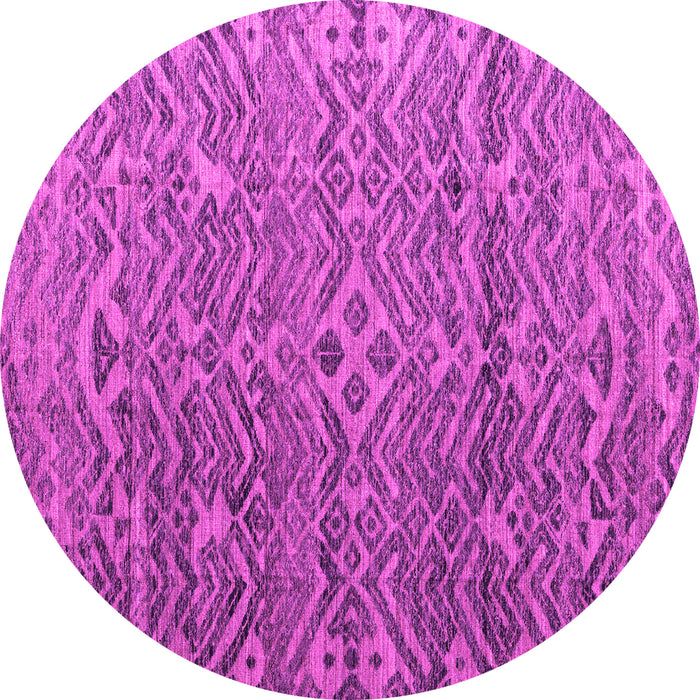 Round Machine Washable Abstract Pink Modern Rug, wshabs4612pnk