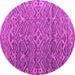 Round Machine Washable Abstract Pink Modern Rug, wshabs4612pnk