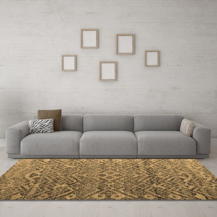 Machine Washable Abstract Brown Modern Rug in a Living Room,, wshabs4612brn