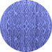 Round Abstract Blue Modern Rug, abs4612blu